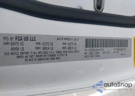 2018 Dodge Charger R/T Scat Pack Rwd z USA, uszkodzony, nr VIN 2C3CDXGJ0JH147770